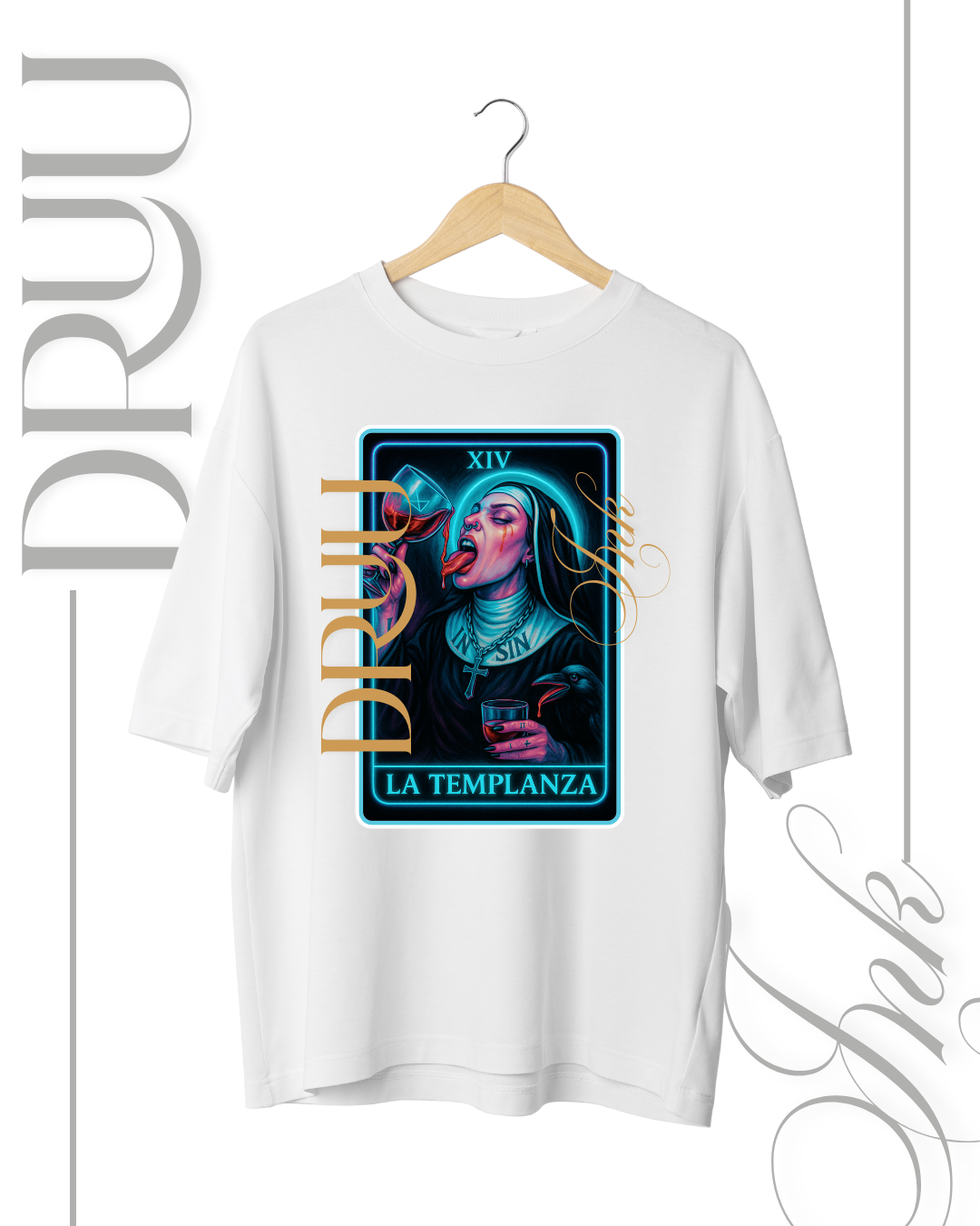 Playera tipo Oversize – Monja Rebelde “La Templanza”
