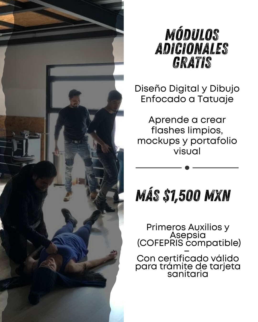 🚨 Inicia 7 de Septiembre | Curso 4 en 1 (¡Única fecha!) Tatuaje Básico • Dibujo • Diseño Digital • Asepsia y Primeros Auxilios