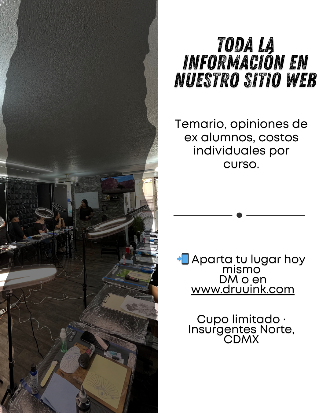 🚨 Inicia 7 de Septiembre | Curso 4 en 1 (¡Única fecha!) Tatuaje Básico • Dibujo • Diseño Digital • Asepsia y Primeros Auxilios