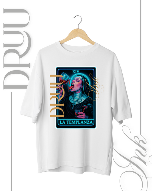 Playera tipo Oversize – Monja Rebelde “La Templanza”