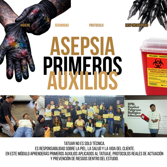 🧴 Curso Profesional de Higiene, Asepsia y Primeros Auxilios para Tatuadores