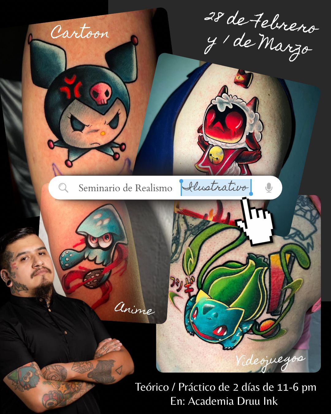 🎨🩸 Realismo Ilustrativo en Color. Anime, Cartoon y Videojuegos aplicados al tatuaje